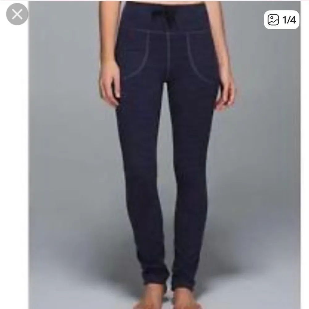 Lululemon Skinny Will Pant Legging Purple Herringbone Black Grape Womens 8
